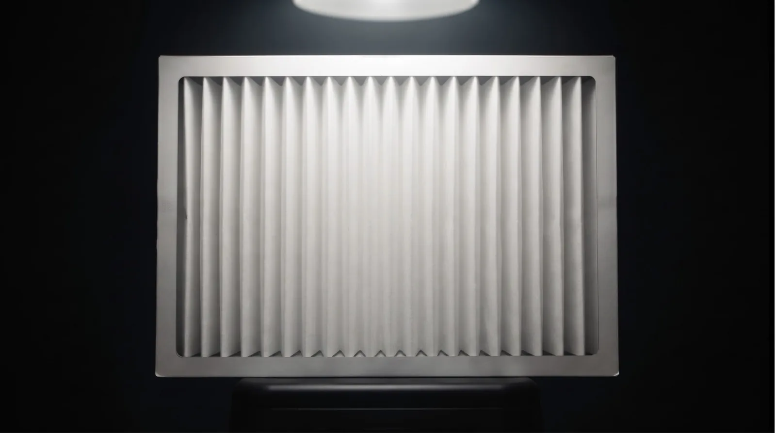 A new, clean pleated AC filter (illustrative, generated)